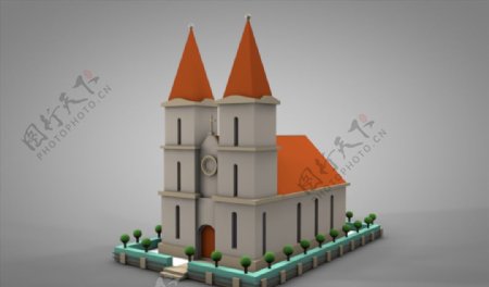 C4D模型城堡圖片