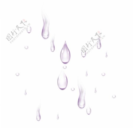 紫色卡通水珠元素图片