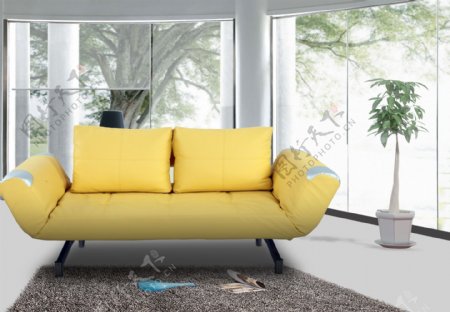 黄色的沙发