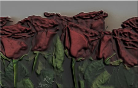 玫瑰花浮雕壁挂3D模型