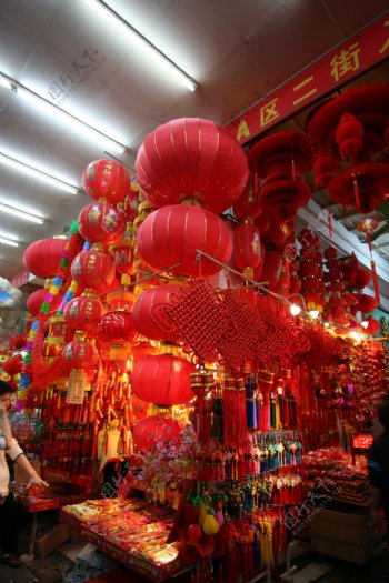 新年素材春节红灯笼鞭炮图片