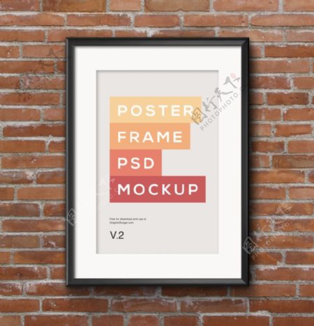 海报框架PSD模型VI效果贴图模板