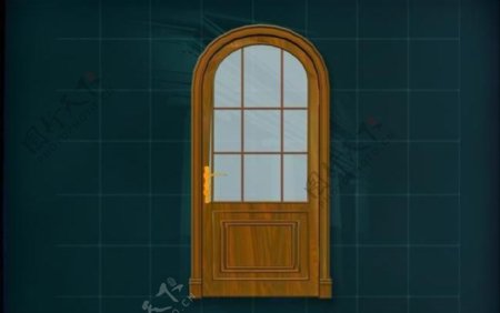 门窗构件之大门3D模型大门036