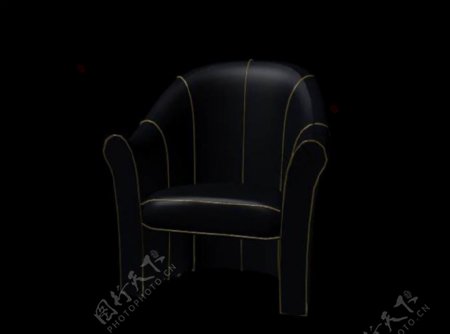 黑色沙发模型图片