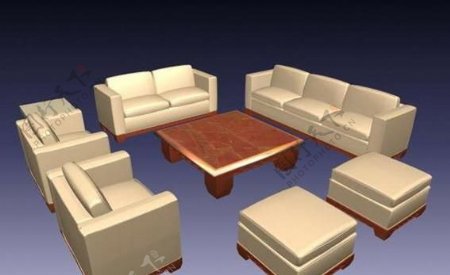 当代现代家具沙发3D模型B060