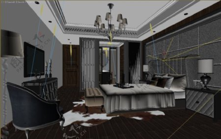 卧室内布景3D模型素材