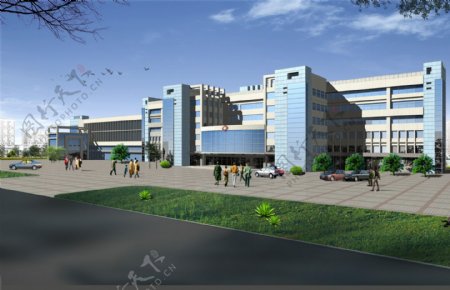 医院市政建筑园林景观绿化效果图图片