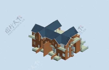 高档别墅3D模型素材