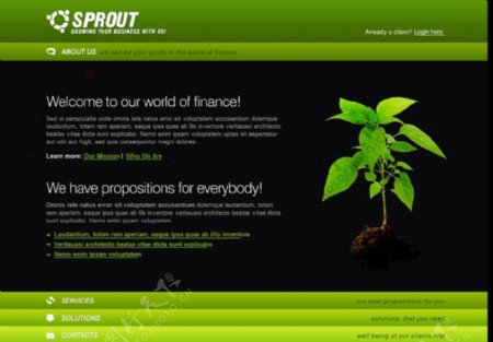 绿色网页素材设计flash网站模板