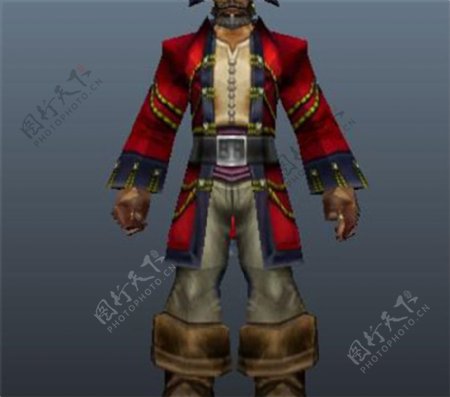 海盗船长游戏模型素材