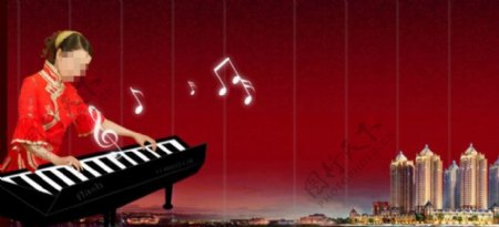 古典美女钢琴演绎flash动画