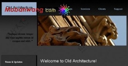 复古建筑信息网页模板