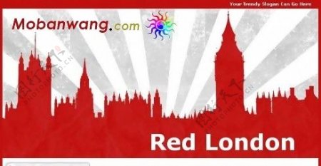 红色伦敦主题网页模板