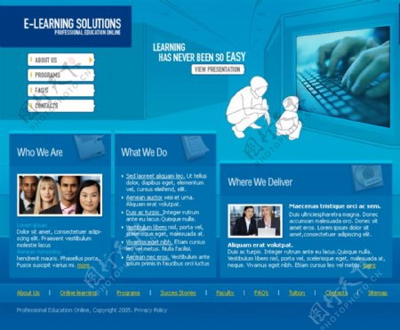 混合式教育培训网页模板