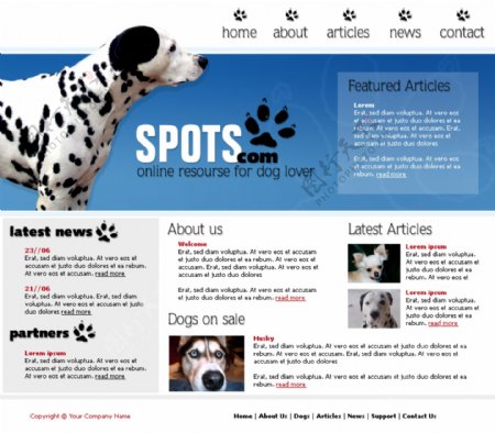 斑点狗宠物网页模板