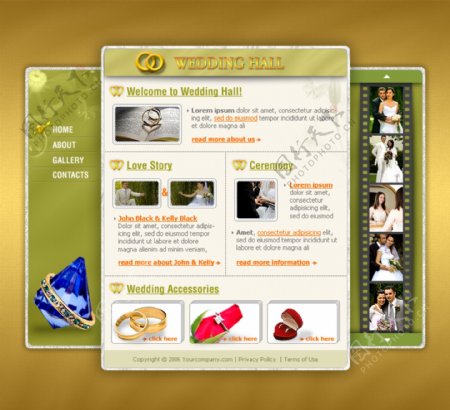 婚礼会堂网页模板