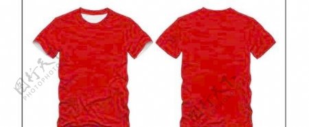 红色的T恤模板免费矢量