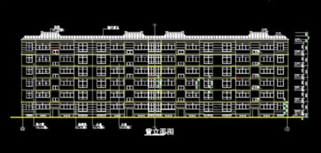 粮库住宅北立面cad图纸