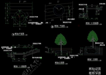 凳池景观cad细部
