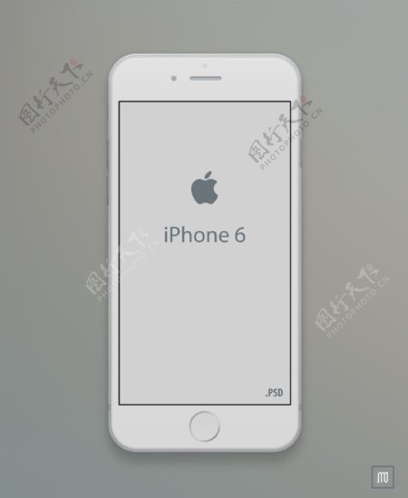 银色扁平iPhone6模型UI设计