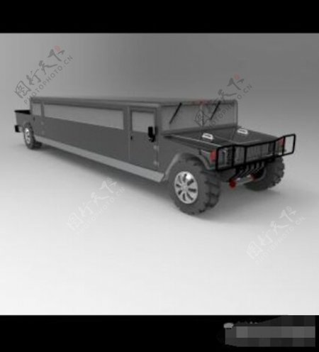加长悍马汽车3D模型下载