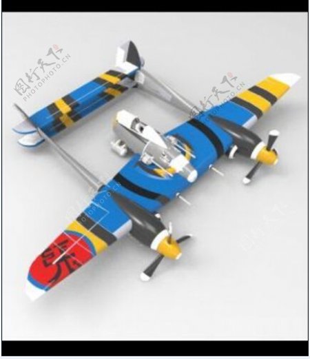 P38战斗机三维模型下载