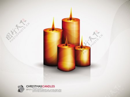 套圣诞蜡烛设计元素矢量图01