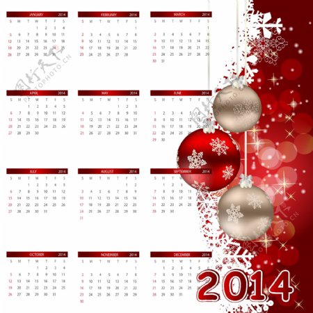 2014圣诞节红白背景矢量