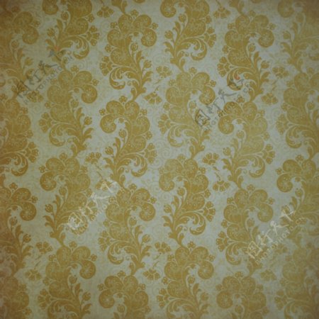 黄色欧式花纹布纹贴图素材
