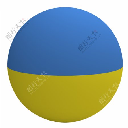 乌克兰国旗上的球孤立在白色