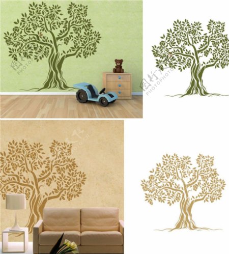 橄榄树背景墙图片