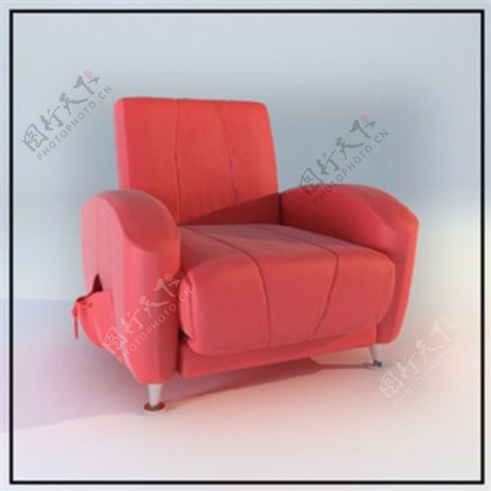 红色软沙发3模型素材