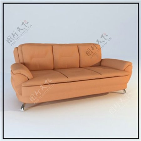 橙色沙发3模型素材