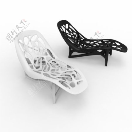 镂空躺椅3D模型