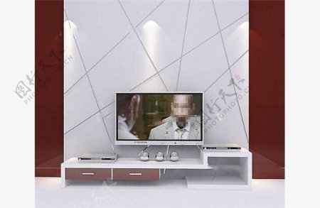 现代电视柜3D模型