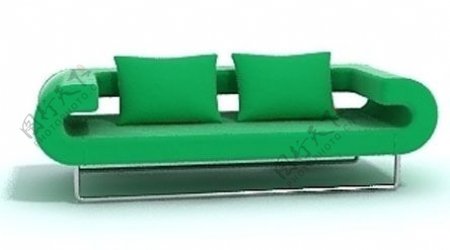 绿色时尚创意沙发3D模型素材