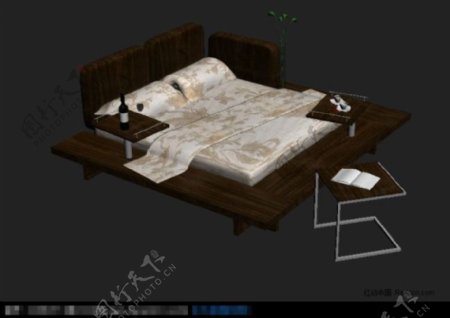 乌金木床3D模型