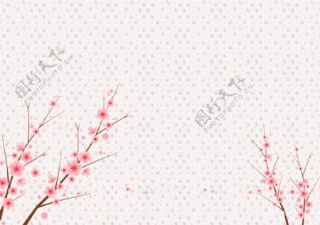红梅花墙纸图