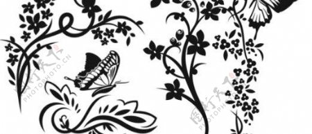 高清晰超漂亮的蝴蝶花纹PS笔刷