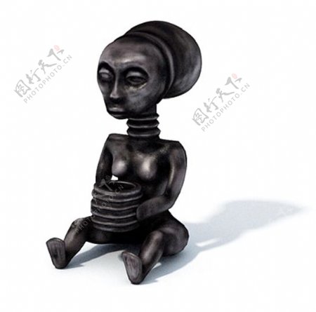 非洲孩子雕像