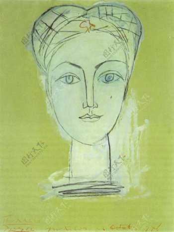1946PortraitdeFran鍣奿seaveclafaucilleetlemarteau西班牙画家巴勃罗毕加索抽象油画人物人体油画装饰画