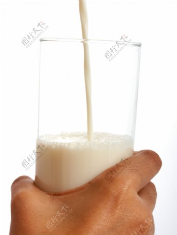 清新健康的牛奶与钙