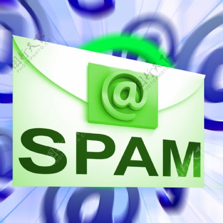 垃圾邮件的信封显示安全有害的电子邮件收件箱
