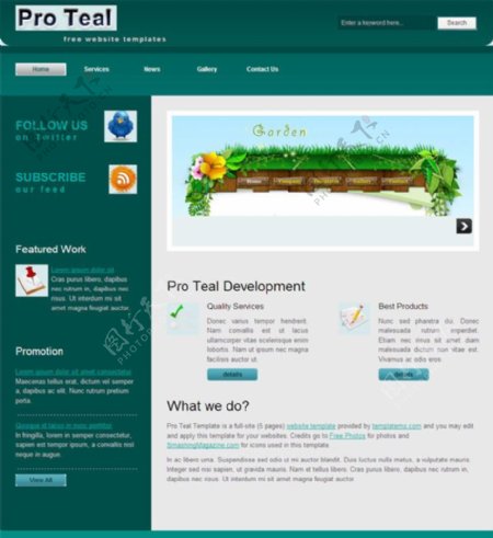 蓝绿色发展CSS网页模板