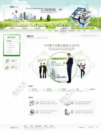 绿色网络信息商务网页模板