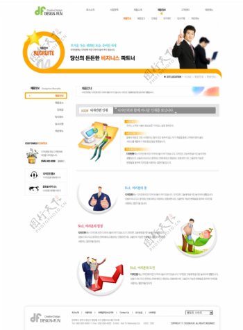 橙色个性商务网页psd模板