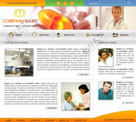 欧美医院网站模板