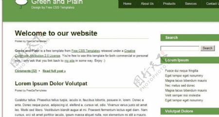 绿色简单信息网页模板