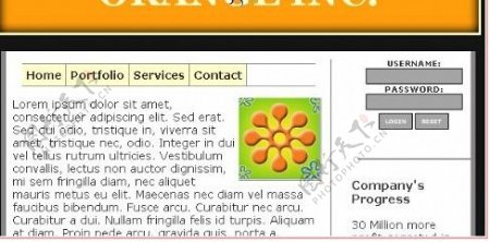 橙色标题公司网页模板