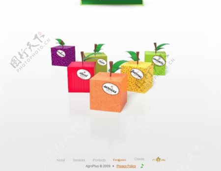 创意水果按钮网页动画模板